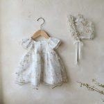 【73-100cm】ワンピース ベビー 花柄刺繍 チュール ドレス - 画像 (3)