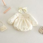 【66-90cm】ロンパース ベビー プリンセス クリーム - 画像 (3)