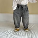 【80-150cm】ロングパンツ キッズ デニム レトロ - 画像 (5)