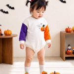 【66-90cm】ロンパース ベビー ハロウィン カラーバリ かぼちゃ - 画像 (8)