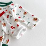 【66-90cm】ロンパース ベビー クリスマス柄 長袖 3点セット - 画像 (12)