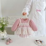 【66-90cm】ロンパース ベビー レイヤード レース - 画像 (5)