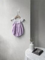【66-90cm】ロンパース ベビー レース襟 ノースリープ - 画像 (20)