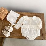 【66-90cm】ロンパース プリンセス フラワー 刺繡 ベビー服 - 画像 (4)