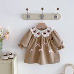 【73-110cm】ワンピース 女の子 リボン付き 刺繍 - 画像 (8)