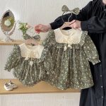 【66-140cm】ロンパースorワンピース 女の子 姉妹服 小花柄 - 画像 (7)