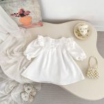 【73-120cm】ワンピース 女の子 リボン付き フリル - 画像 (3)