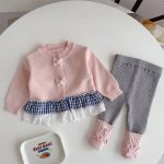 【66-90cm】カーディガン&レギンス ベビー 可愛い 蝶結び - 画像 (10)