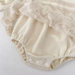 【66-90cm】ロンパース ベビー ワッフル レースフリル - 画像 (11)
