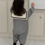 【66-90cm】ロンパース ベビー 韓国風 ストライプ - 画像 (3)