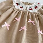 【73-110cm】ワンピース 女の子 リボン付き 刺繍 - 画像 (15)