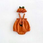 【66-90cm】サロペット＆帽子 かぼちゃ 可愛い ベビー服 - 画像 (5)