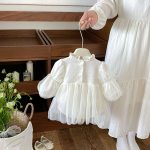 【66-90cm】ロンパース ベビー プリンセス風 パフスリープ - 画像 (7)