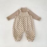 【73-100cm】サロペット ベビー ドット コーデュロイ - 画像 (12)