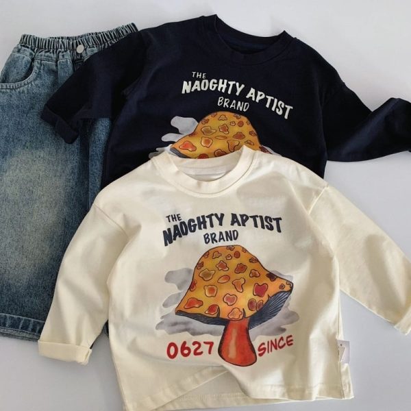 【90-140cm】長袖Tシャツ 男の子 アルファベット プリント