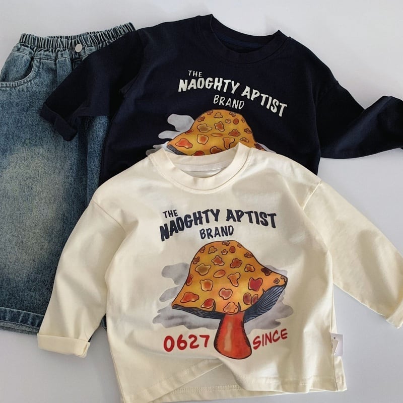 df485281d6a9eefc09e585dcec7b02fb.jpg 【90-140cm】長袖Tシャツ 男の子 アルファベット プリント - 画像 (1)
