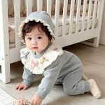 【66-90cm】オールインワン＆帽子 ベビー フリル襟 3色選べる - 画像 (18)
