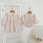 【66-130cm】ロンパースorワンピース 女の字 姉妹服 フラワー - 画像 (9)