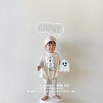 【66-90cm】ロンパース ベビー ハロウィン ゴースト プリント - 画像 (4)