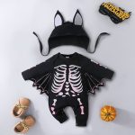 【60-100cm】ロンパース ベビー ハロウィン コウモリ - 画像 (3)