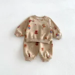 【80-130cm】セットアップ  男の子 熊プリント カートゥーン - 画像 (7)