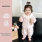 【73-120cm】セットアップ ベビー 柔らか クマ柄 フリル - 画像 (4)