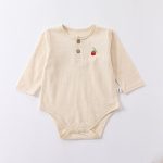 【66-90cm】ロンパース ベビー ナチュラル 刺繡 - 画像 (3)
