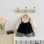 【66-120cm】ロンパースorワンピース ベビー キャミ格子柄 - 画像 (7)