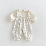【66-90cm】ロンパース ベビー レイヤード フラワー柄 - 画像 (4)