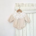 【66-90cm】ロンパース ベビー服 ガーリー ビッグレース襟 - 画像 (6)