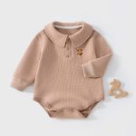 【66-90cm】ロンパース ベビー ワッフルワン プリント - 画像 (3)