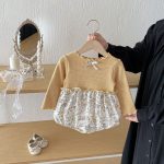 【66-90cm】ロンパース ベビー ウサギ フラワー柄 - 画像 (6)