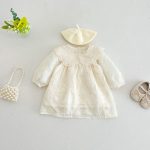【73-120cm】ワンピース 女の子 プリンセス クリーム
