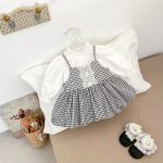 【73-120cm】セットアップ 女の子 レース チェック - 画像 (6)