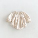 【66-90cm】長袖ロンパース ベビー 可愛い襟 お出かけに - 画像 (5)