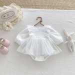 【66-90cm】ロンパース ベビー フリル メッシュ - 画像 (3)