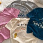 【90-140cm】半袖Tシャツ 女の子 プリント ラウンドネック カジュアル - 画像 (8)