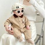 【66-90cm】ロンパース ベビー 熊さん付き かわいい - 画像 (6)