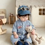 【66-90cm】ロンパース ベビー ストライプ お出かけに - 画像 (8)