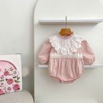 【66-130cm】ロンパースorワンピース 女の子 姉妹服 フリル襟 - 画像 (3)