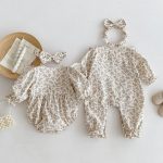 【66-100cm】長袖ロンパース ベビー 花柄 シンプル - 画像 (6)