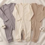 【66-90cm】オールインワン ベビー服 ナチュラル 無地 - 画像 (2)