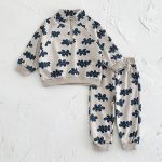 【80-120cm】セットアップ ベビー プリント ジップアップ ハイネック - 画像 (10)