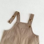 【66-100cm】サロペット ベビー ポケット付き 無地 - 画像 (15)