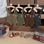 【66-100cm】ショートパンツ ベビー ニット サスペンダー - 画像 (2)