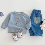 【73-120cm】長袖Tシャツ キッズ 犬柄 ワッペン ゆったり - 画像 (13)