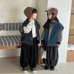 【80-130cm】ベスト キッズ デニム 森ガール風 ノースリーブ - 画像 (10)