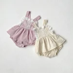 【66-90cm】ロンパース ベビー 韓国風 レース フリル - 画像 (7)