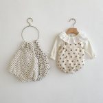 【66-90cm】ロンパース ベビー リブプリント サロペット - 画像 (8)