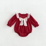 【66-90cm】ロンパース ベビー クリーム 蝶結び - 画像 (5)